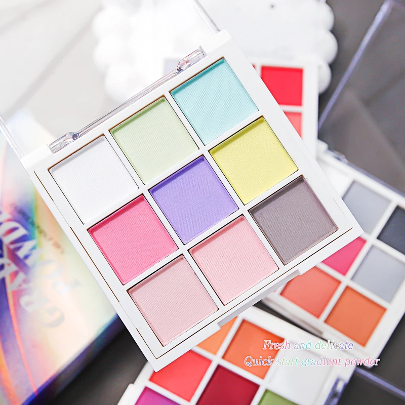 Beautifully packaged 9-color nail Solid gradient Powder Magic Mirror Powder Pearl Glitter Lazy gradient flow matte shell powder