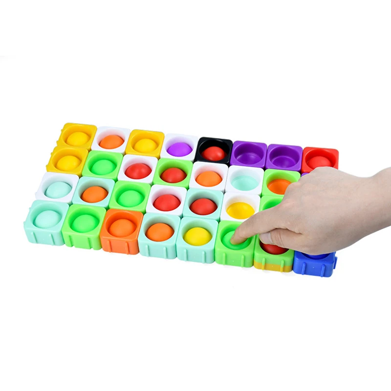 
Puzzle Fidget Toy Kids Silicone Square Puzzle New Push Connect Bubble Fidget Sensory Toy 