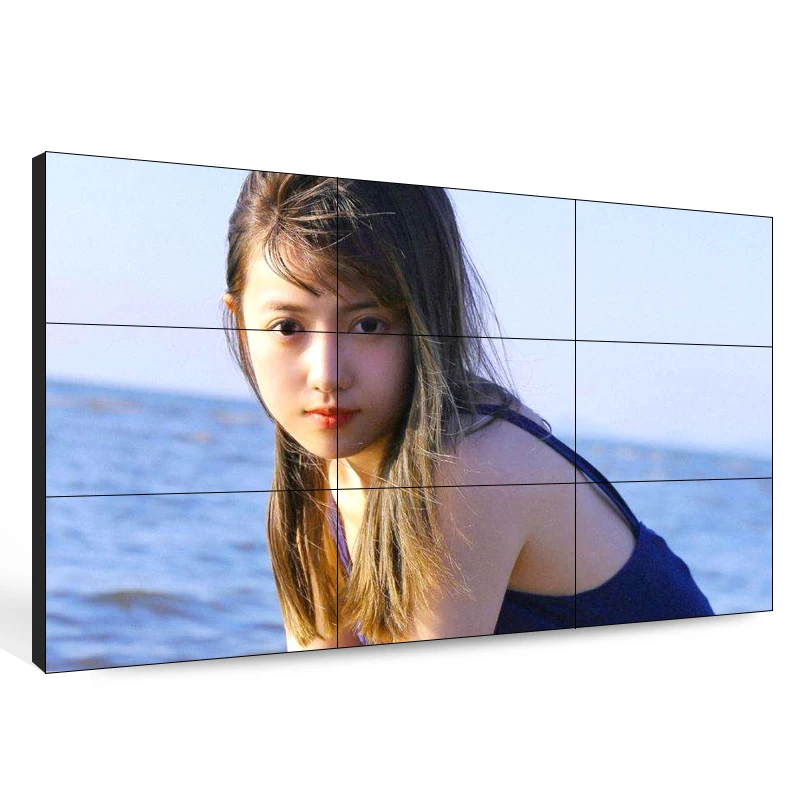 46 49 55 inch indoor 4k hd screen 2x2 1x4 4x4 advertising player lcd video wall with controller display