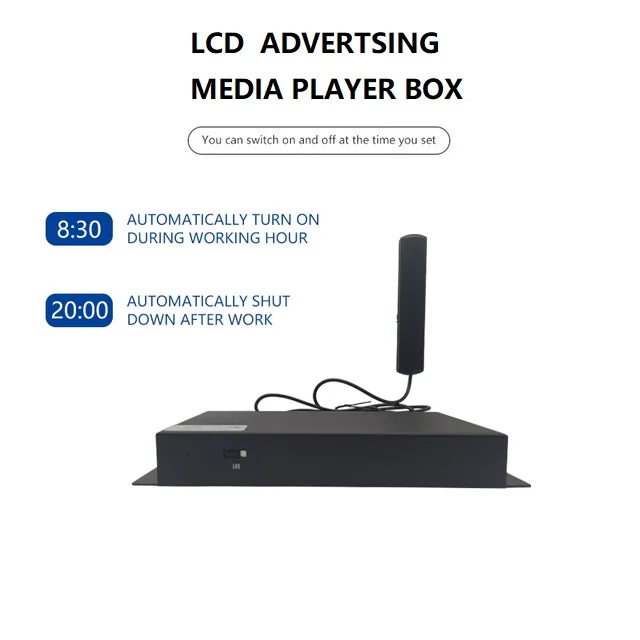4K digital signage management equipment Network RK3288 / RK3399 CMS cloud software metal case advertising media player box