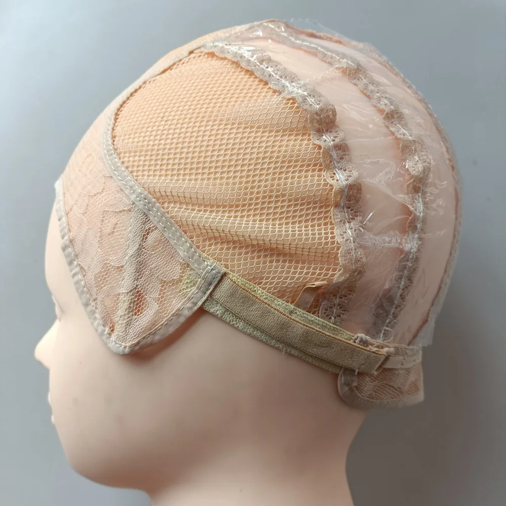 Ventilated Cap For Making Wigs Black Hairnets Mesh Ventilated Wig Caps With Adjustable Strap For Women Wig Base