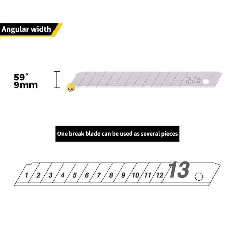 OLFA AB-50S Fits most 9mm Stainless Steel Snap Blades Resists rust and corrosion