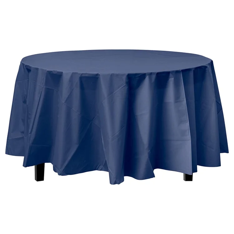 Wholesale Custom Solid Color Tablecloths Reusable Plastic  PEVA Party Round Rectangle Table Covers