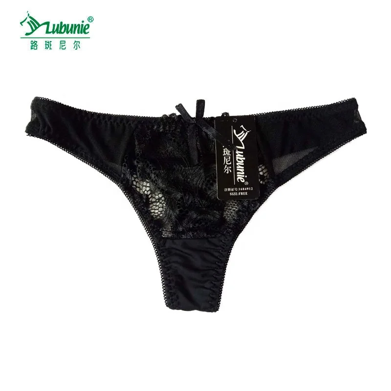 LUBUNIE Cheap good quality women sexy lace g-string transparent panties