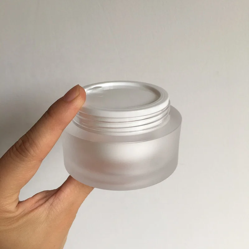 cosmetic packing 50ml 60ml matte frosted cream jar matte black 2oz acrylic double wall plastic jar for skin care
