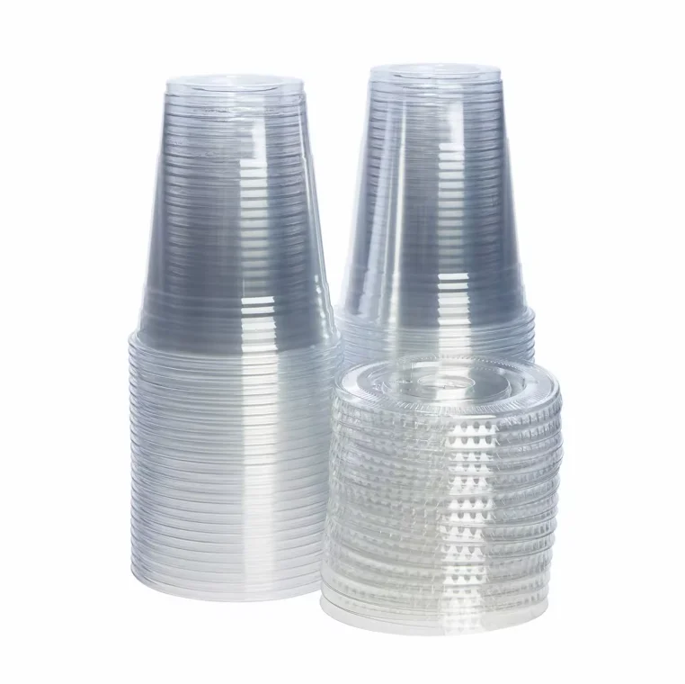 Disposable 380ml transparent plastic cup with dome lids bubble tea PP cup wholesale