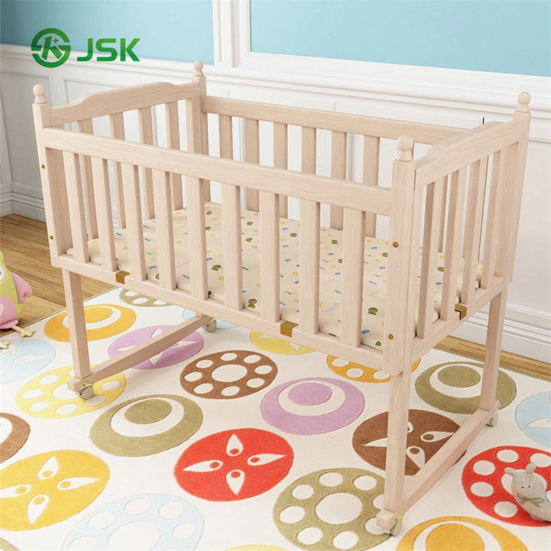 Dropside Practical Newborn Baby Cot Folding Baby Cribs Swing Bed