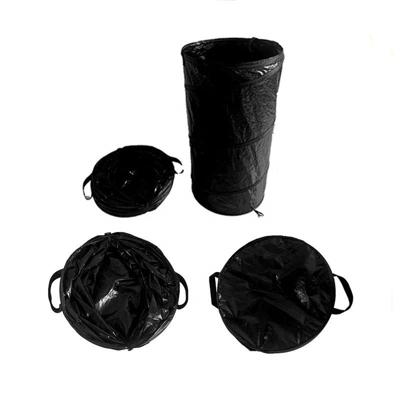 Collapsible Trash Can - Pop Up Outdoor Portable Garbage Bag Holder with Zippered Lid - Recycle Bin for Camping garden bag
