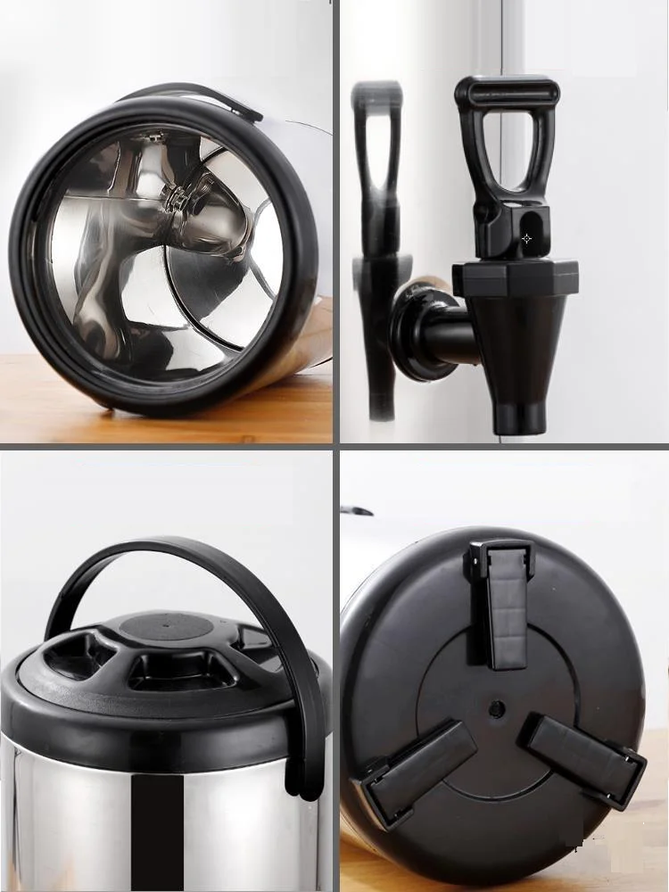 Hot Drink Dispenser Heated Water Buckets Insulated Tea Barrel Stainless Steel Milk Cans