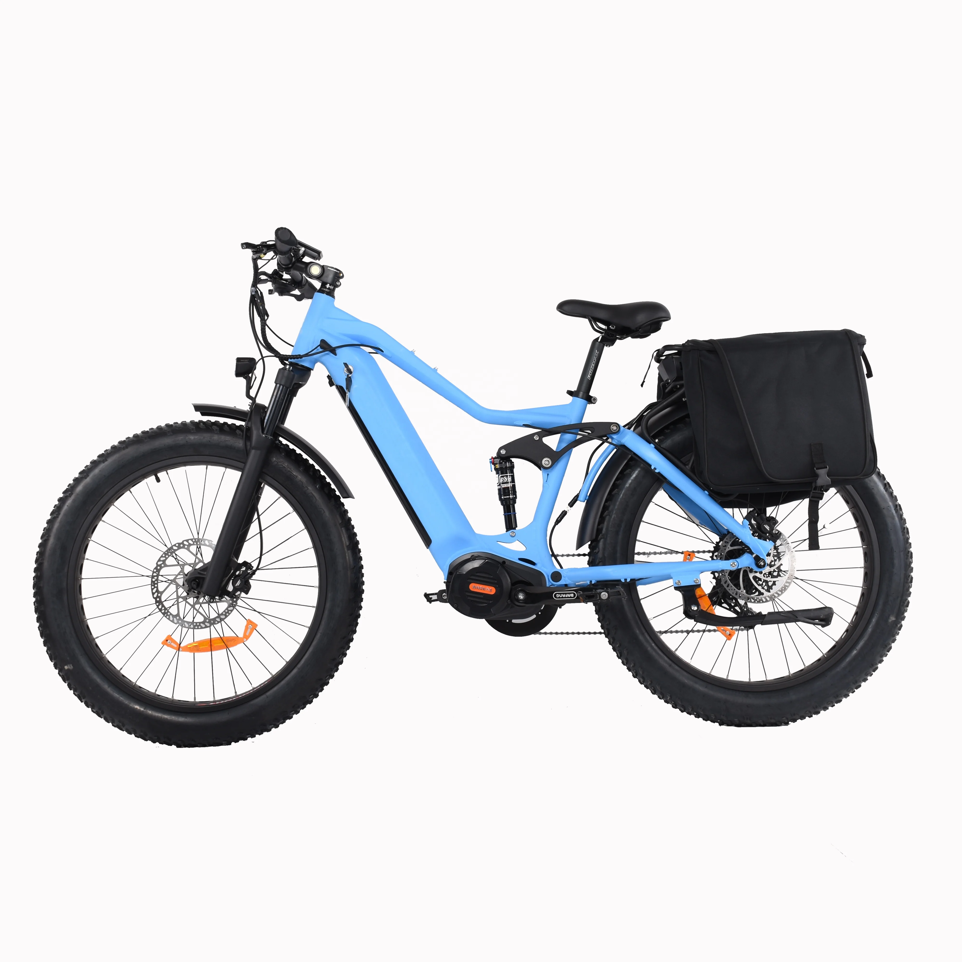 Hot sale bafang m620 1000W dual battery electric fat tire mountain bike with basket