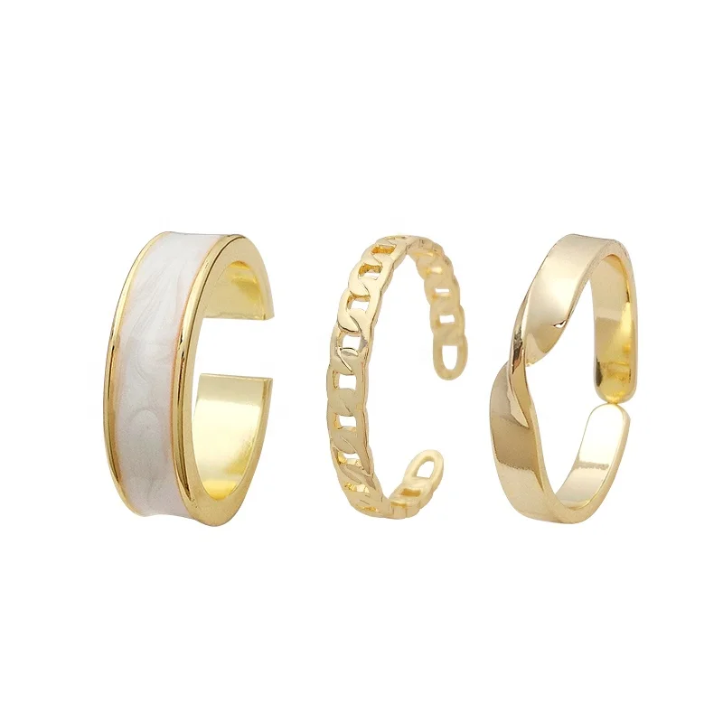Ladies wholesale fashion stone-free gold ring set