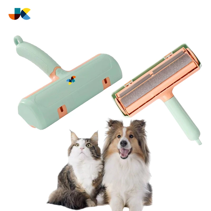 JC Eco-friendly Reusable Portable Custom Logo Pet Grooming Dog Brush Cat Lint Roller Pet Hair Remover Roller for Cleaning