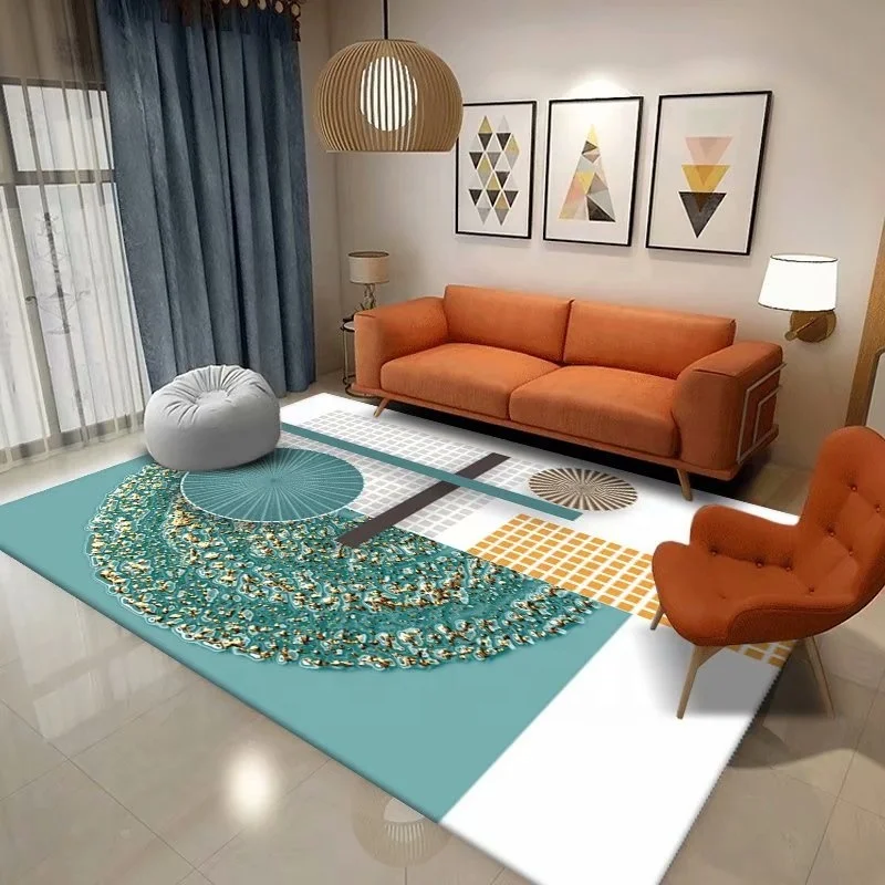 Золотистые серые напольные коврики современные Лоскутные абстрактные мягкие