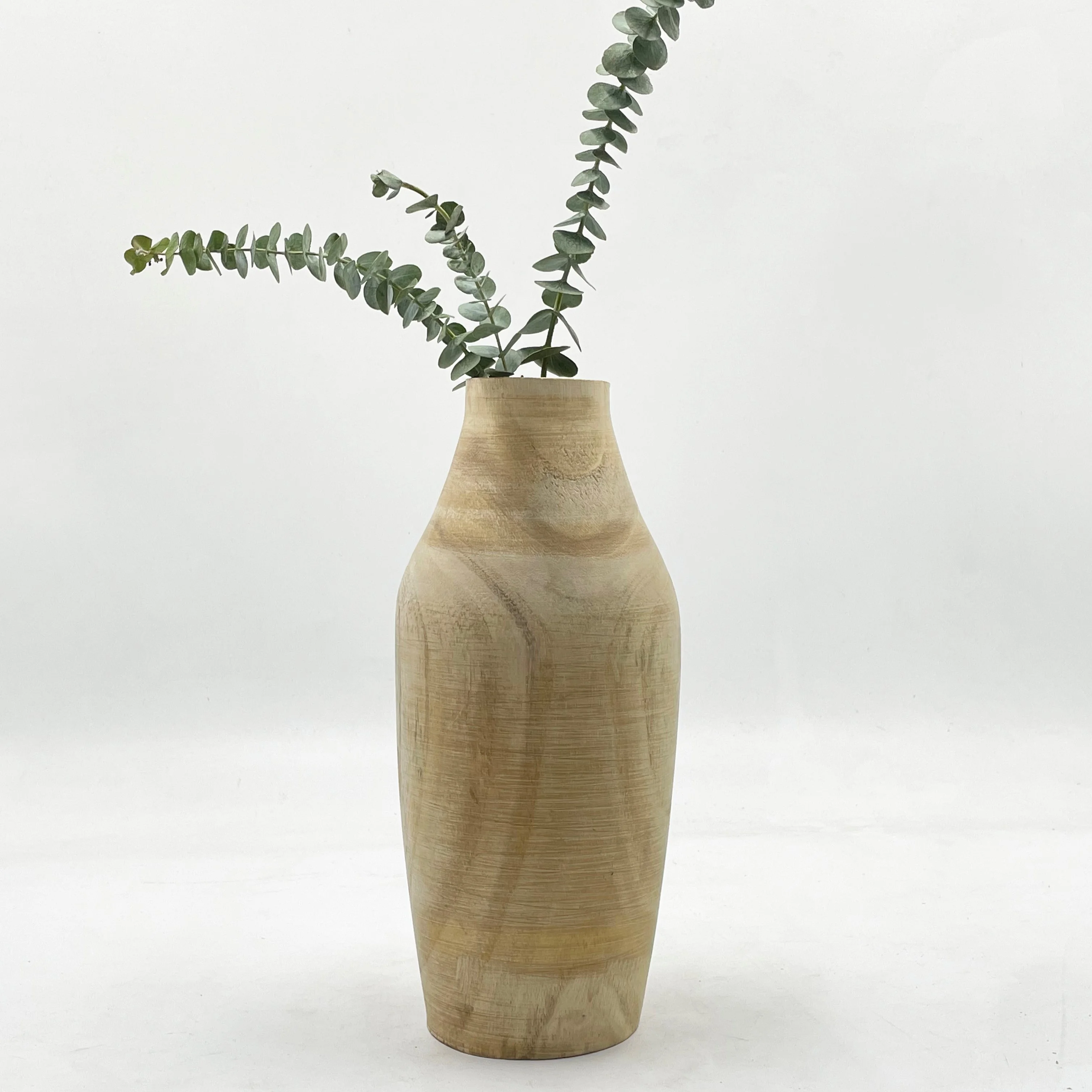 natural wood vase solid wooden flower vase planter pot home decor wooden vase tabletop decoration