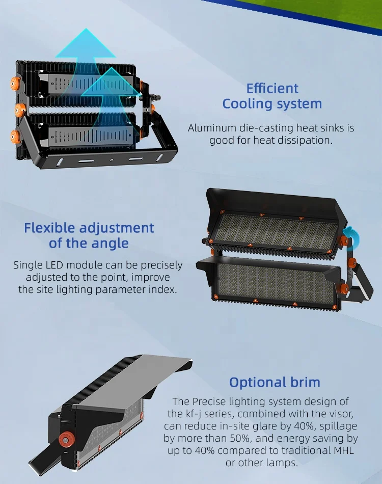 KDC super brightness led stadium flood light 300w 400w 500w 800w