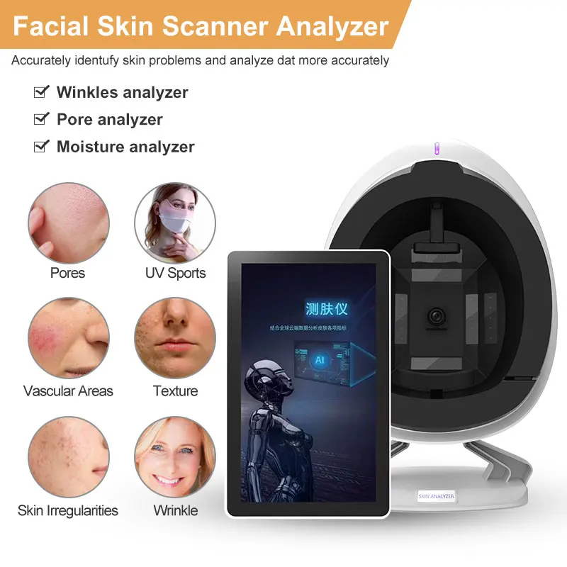 2024 New 3D Facial Skin Scanner Face Skin Detector Mirror Tester Diagnostic Skin Analyzer Machine For Beauty Salon Spa