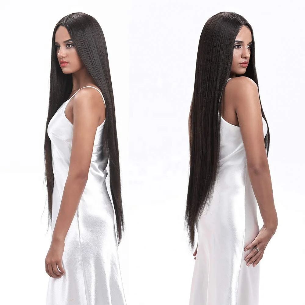 Частная торговая марка HD термостойкие волоконные парики для черных женщин длинные прямые 38 дюймов Синтетические прозрачные кружевные передние Омбре парики