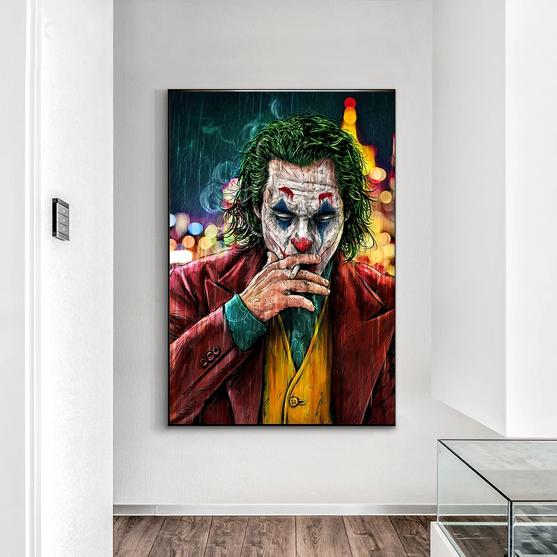 Movie Star The Joker Oil Canvas Painting Poster Prints Joker Comic Wall Art Painting Pictures for Living Room Home Decor