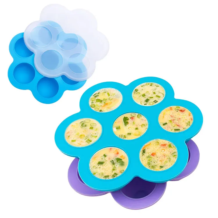 Wholesale Kitchenware Pot Cooker Accessories Egg Bites Silicone Molds with Lid