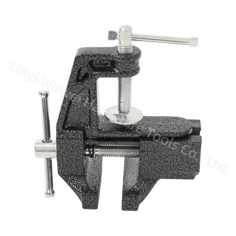 Low MOQ Portable Table Cast Iron Bench Vise Vice with 360 degree Swivel Base