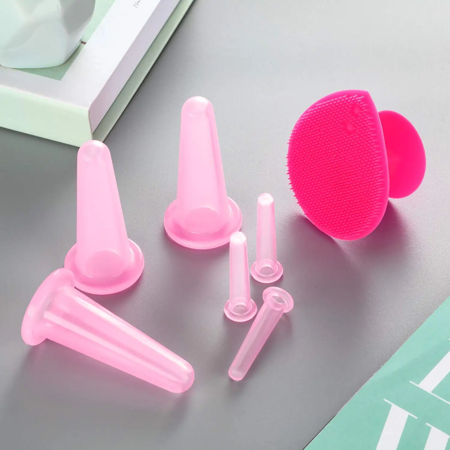 Vacuum Massage Cup Face, Neck, Eye Silicone Facial massage Face cupping Set