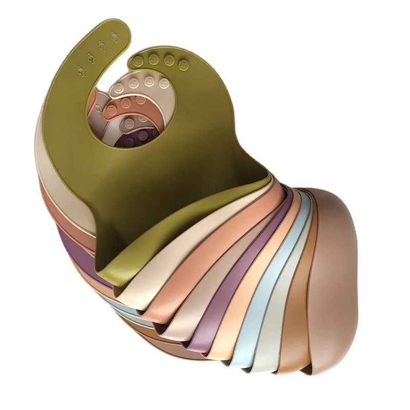 Ecochoose Customized Disposable Waterproof Detachable Silicone Baby Organic Feeding Bibs