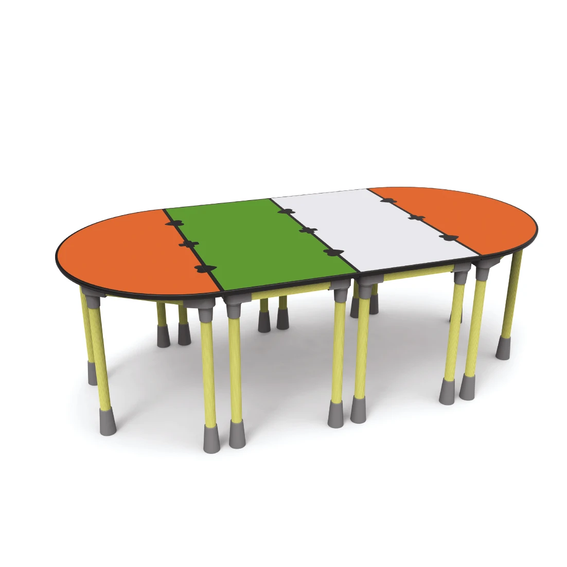 School furniture covered with polyurethane foam with thick fire panels on both sides