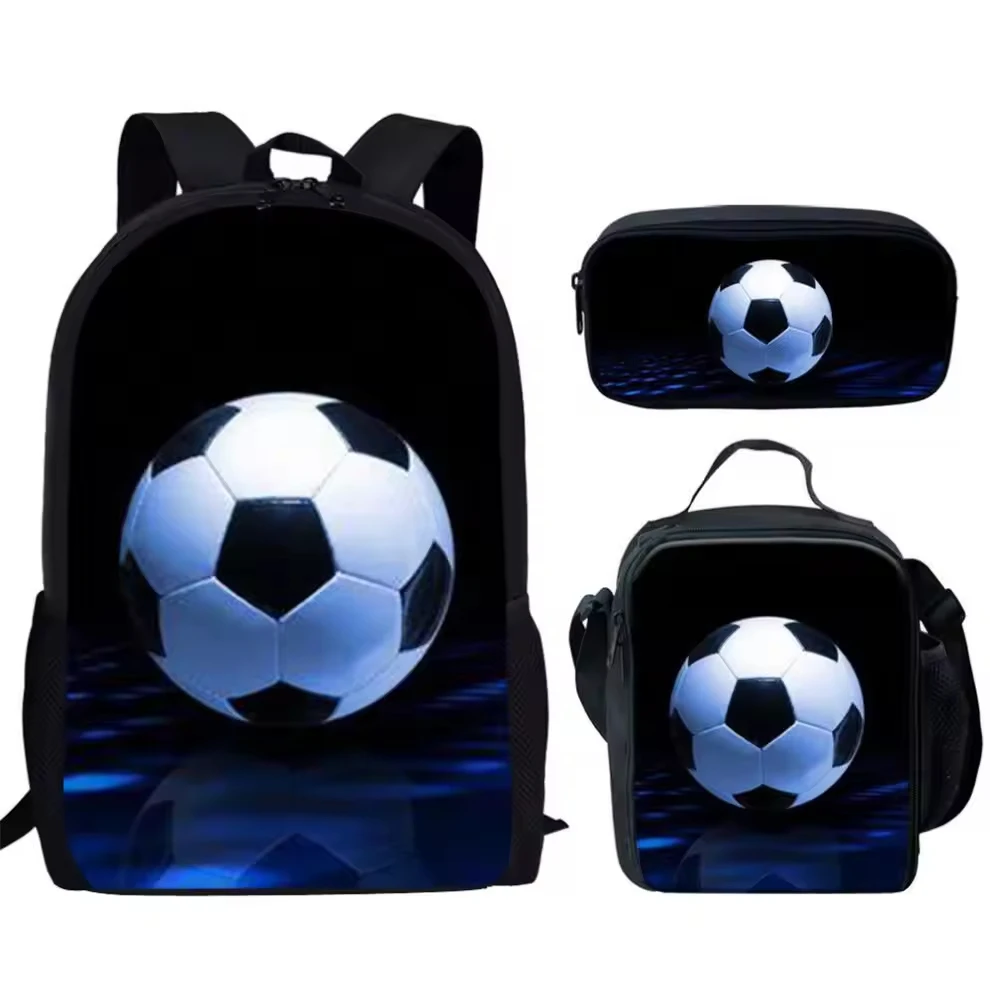 Bulk Wholesale Football Pattern Large Capacity 17 Inch Polyester School Bag Laptop Case Custom School Back Packs Youth Backpack