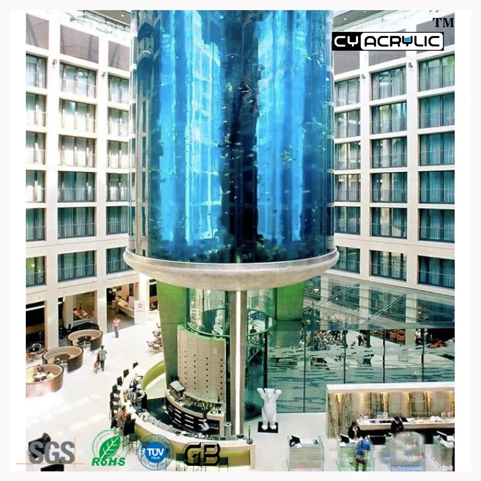 
cylinder acrylic decoration aquarium fish tank 
