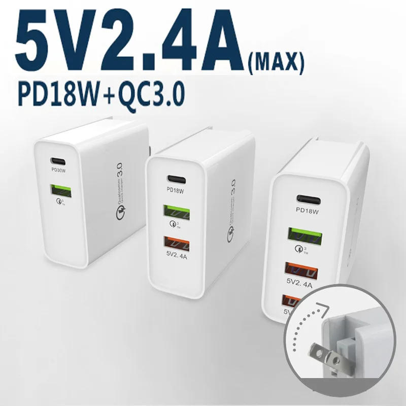 Trending products 2022 new arrivals phone Accessories QC 3.0 pd 18W 48W USB wall portable charger for iphone 13 charger