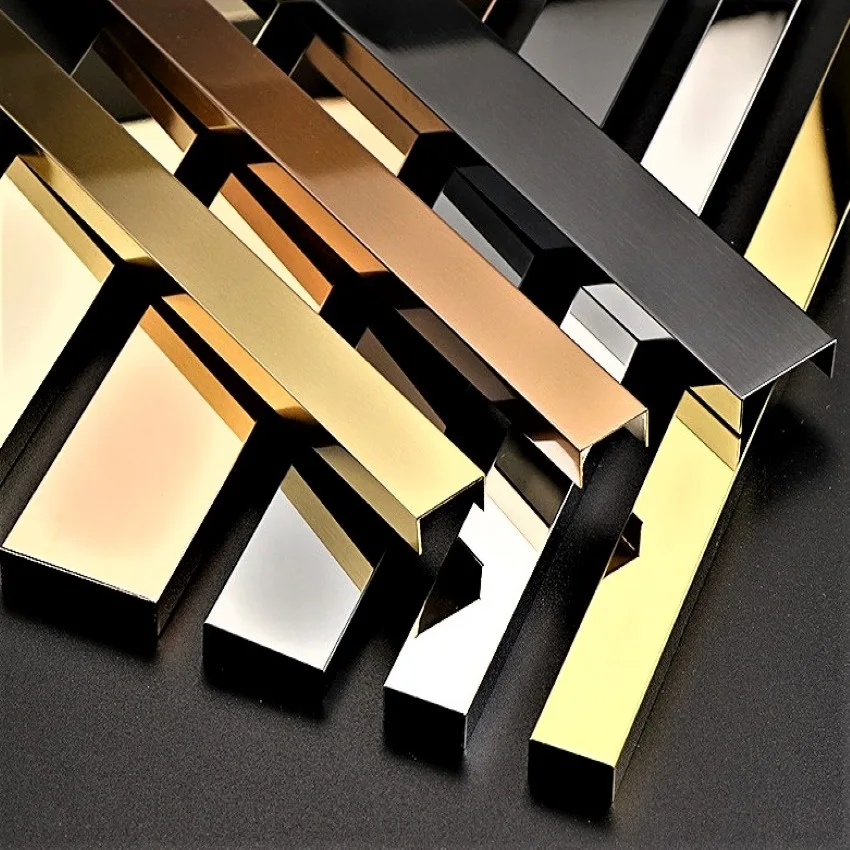 High Quality Decor Interior Decorative Gold Ceramic Tile Trim Profile Stainless Steel Tile Trim U Shape