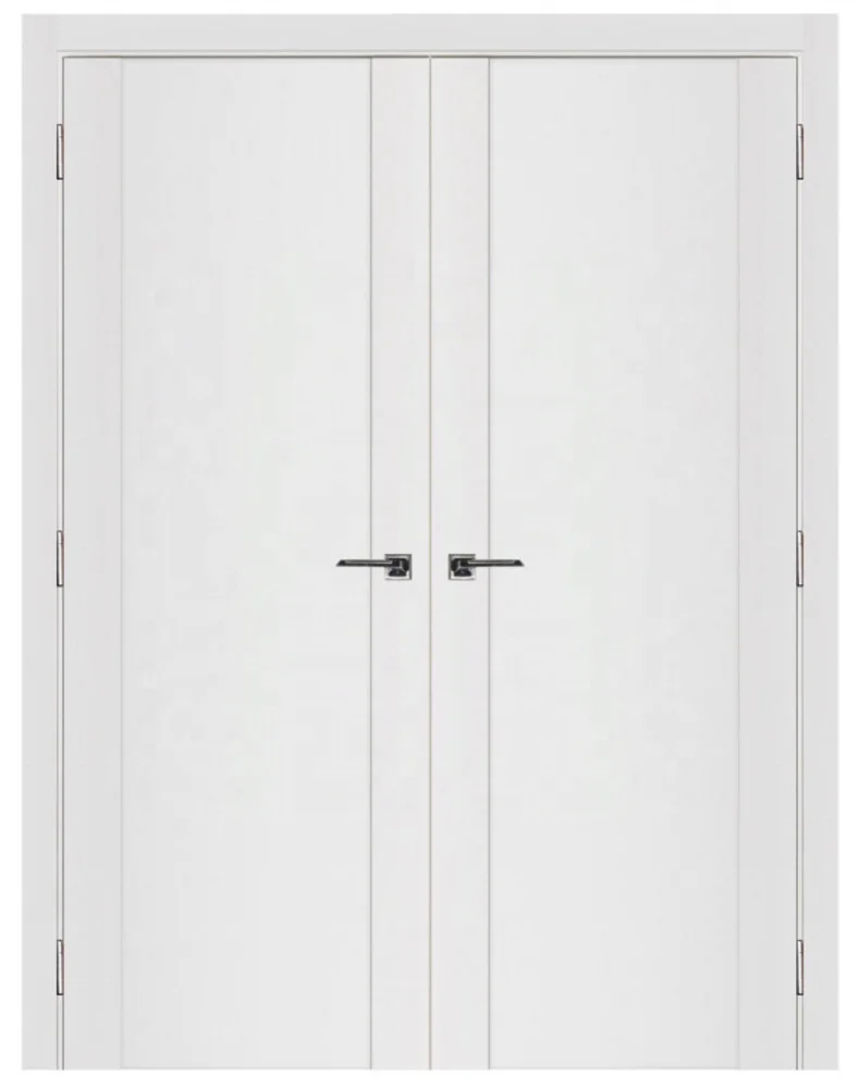 contemporary interior glass white double swing French door for kitchen