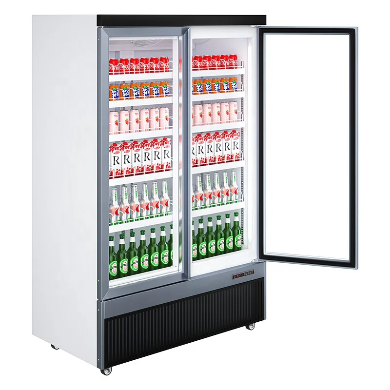 R290 Vertical full open beverage display chiller cooler commercial refrigerator