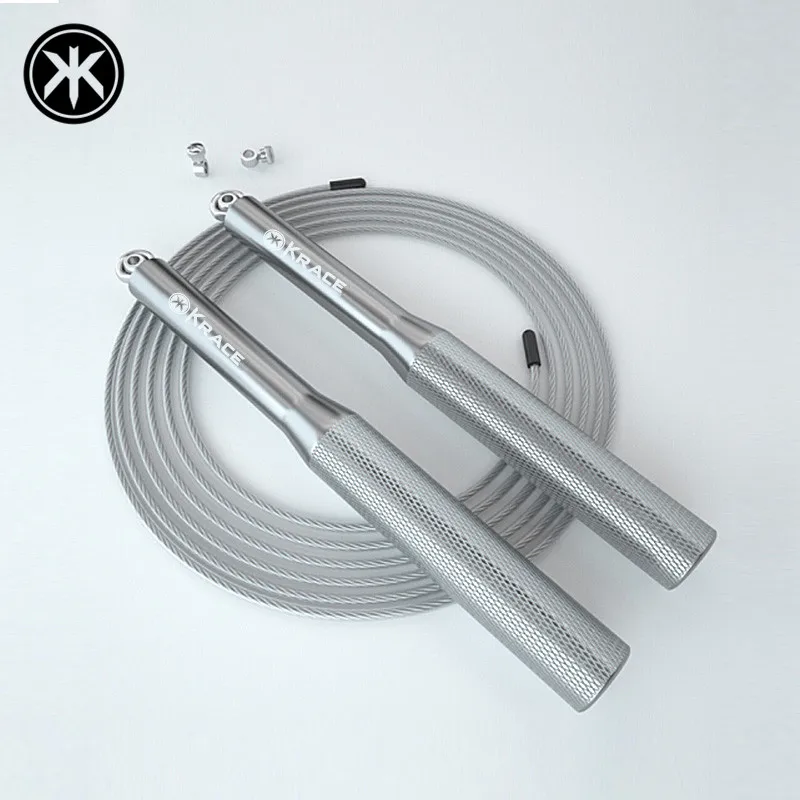 Krace Manufacturer Fitness adjustable Training Exercise Steel Wire weighted buy heavy cable Skipping Jumping  Rope with logo