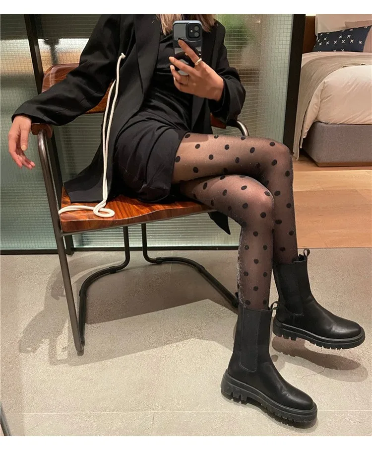 2021 Sexy And Popular Big Dot Patterned Women Pantyhose Fashion Sweet Girl Tights Stockings
