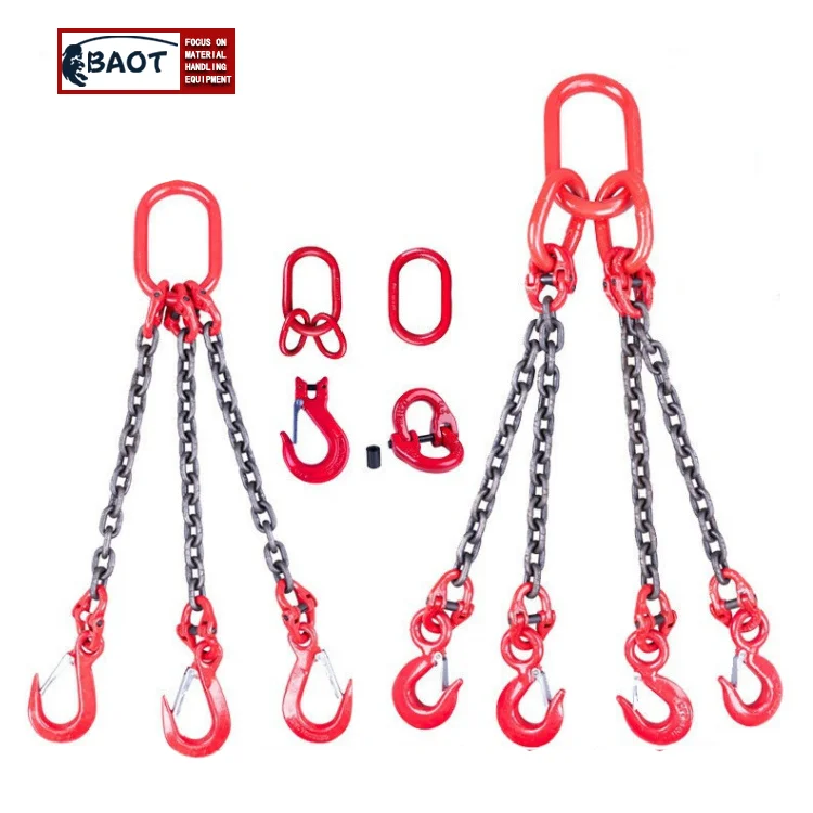 Lifting 3 Ton Capacity | G80 Mn Steel Chain Sling with Standard Marking | for Cargo Security Towing and handling
