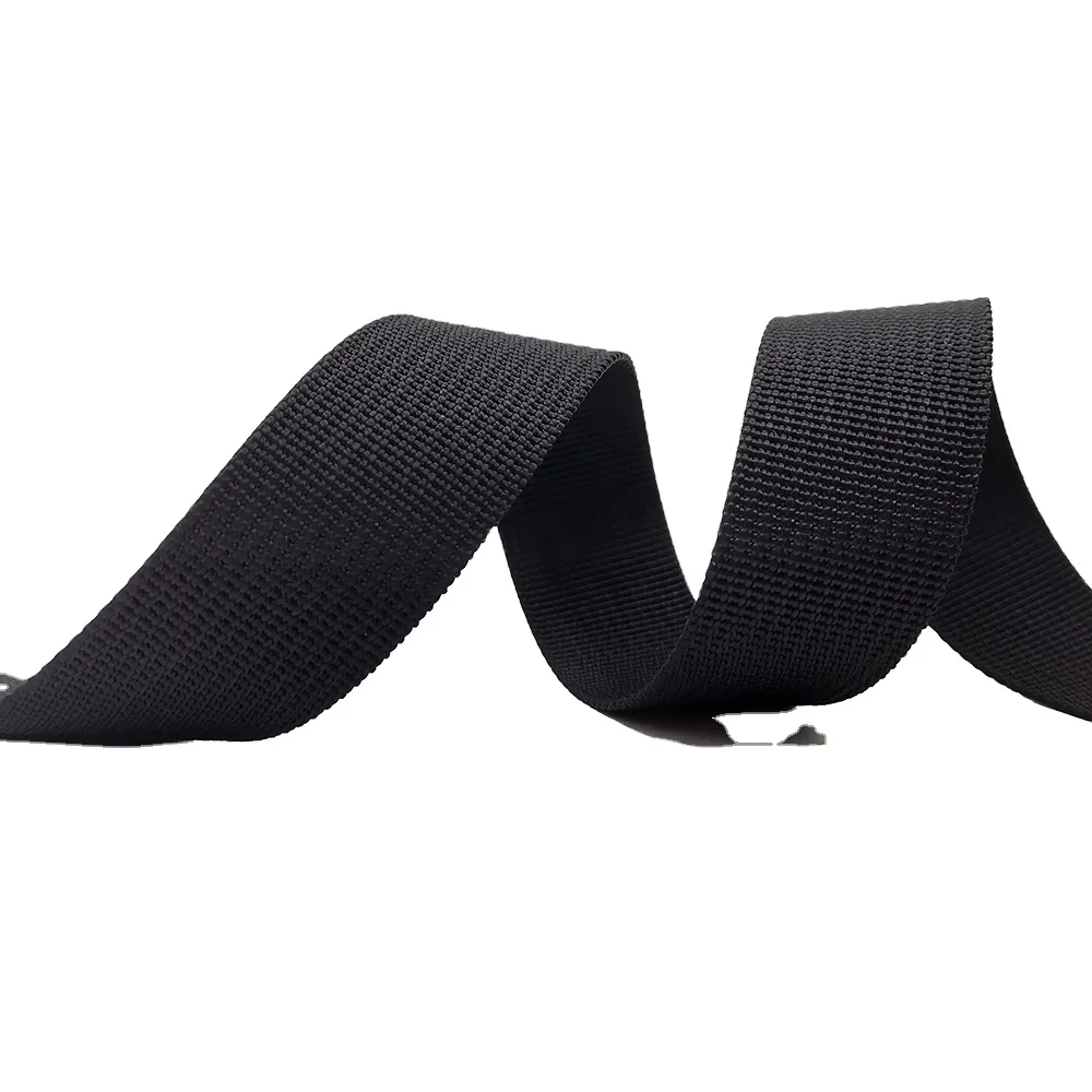 Factory Direct Recycled Nylon 20MM Webbing Straps Recycled Webbing Black Webbing for bags
