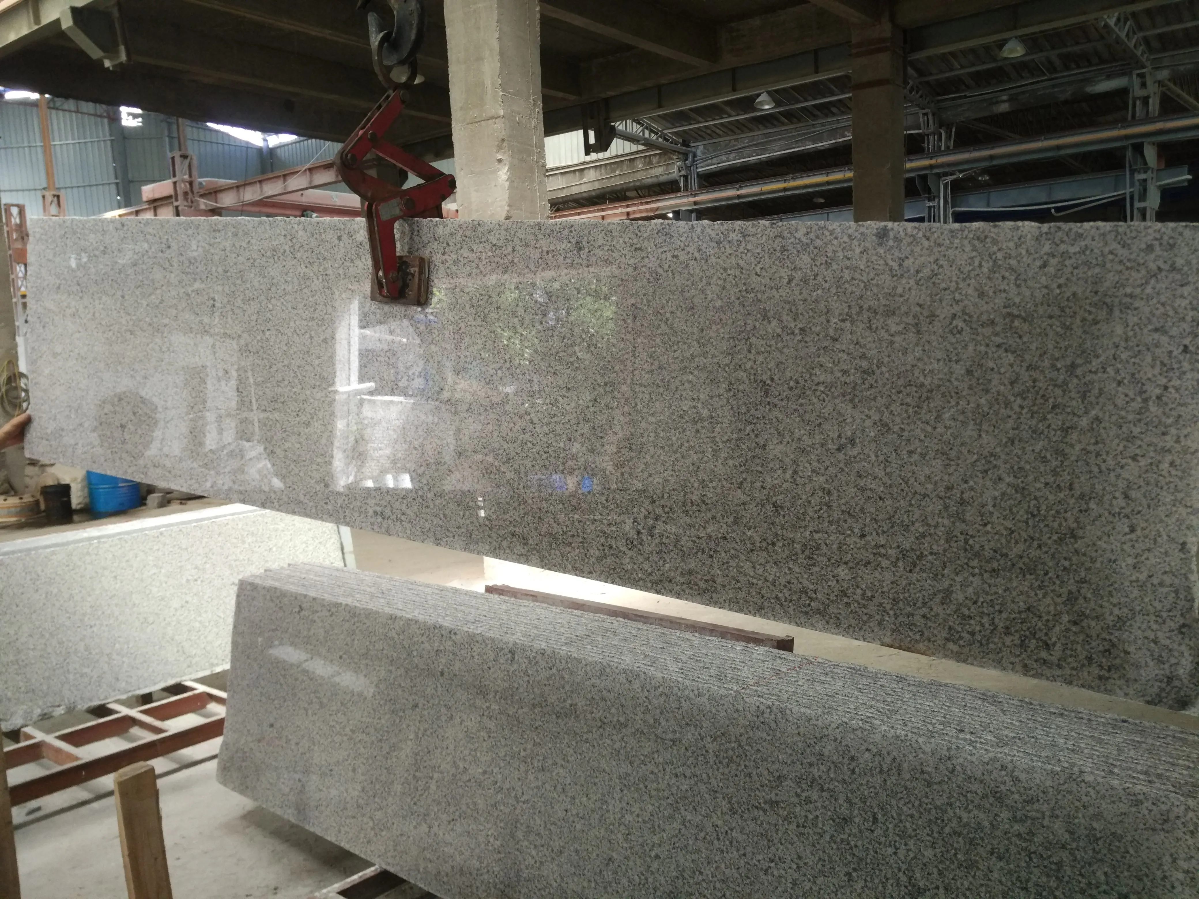 natural stone new white G655 cheap granite slab for countertop white granite staircase