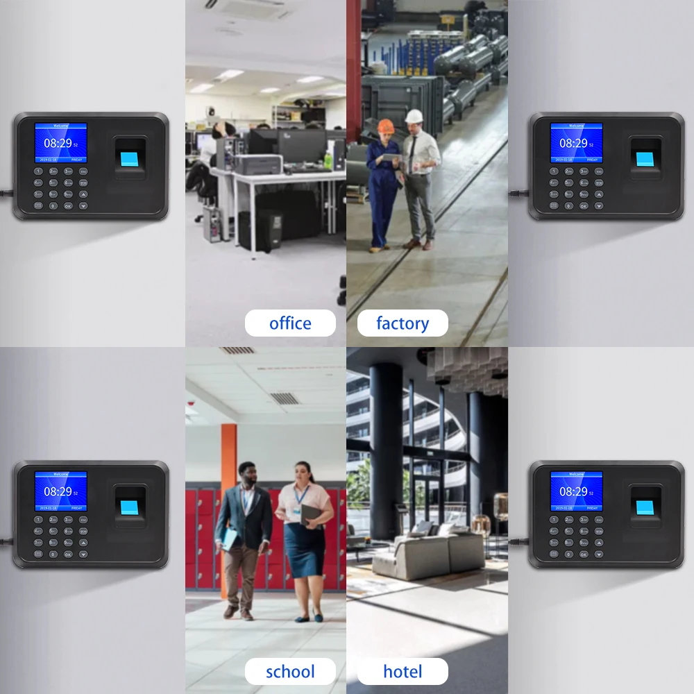 Fingerprint Time attendance device DW-F01 1000 Fingerprint Capacity for office factory Korean Spanish,Portuguese  languages