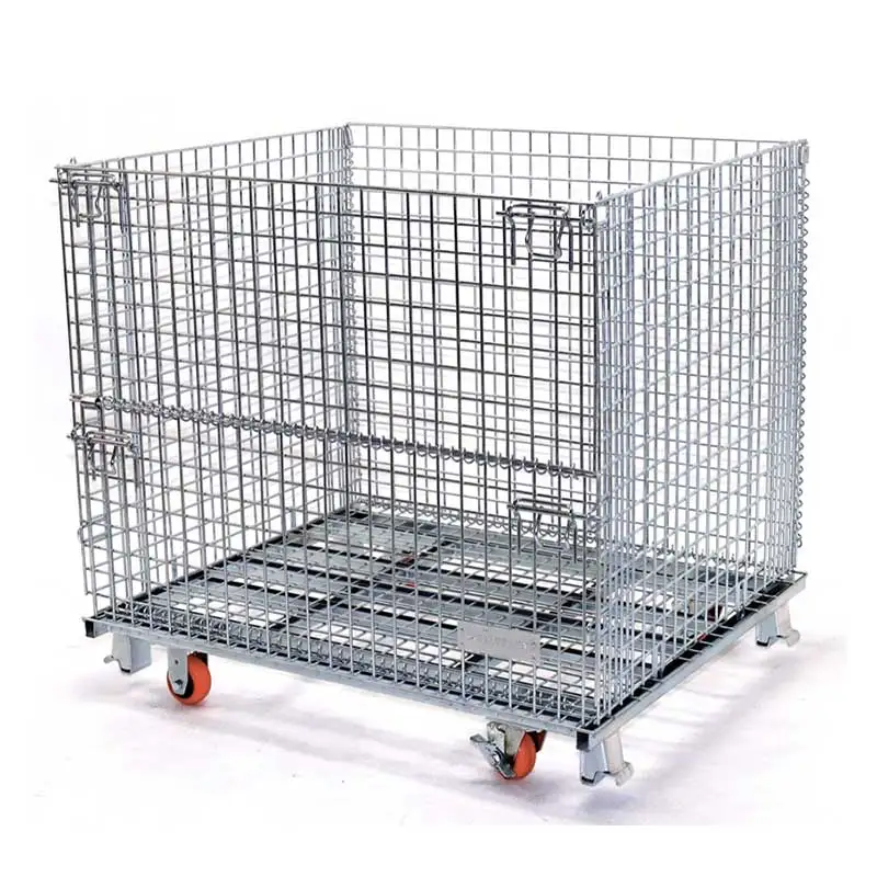 4 Sided Logistics  Pallet Industrial Cage wire mesh roll trolley container Cargo & Storage Equipment