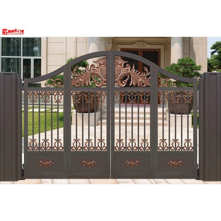 Factory direct price luxury suspended folding gate aluminum courtyard villa main gate customized wholesale hot sale