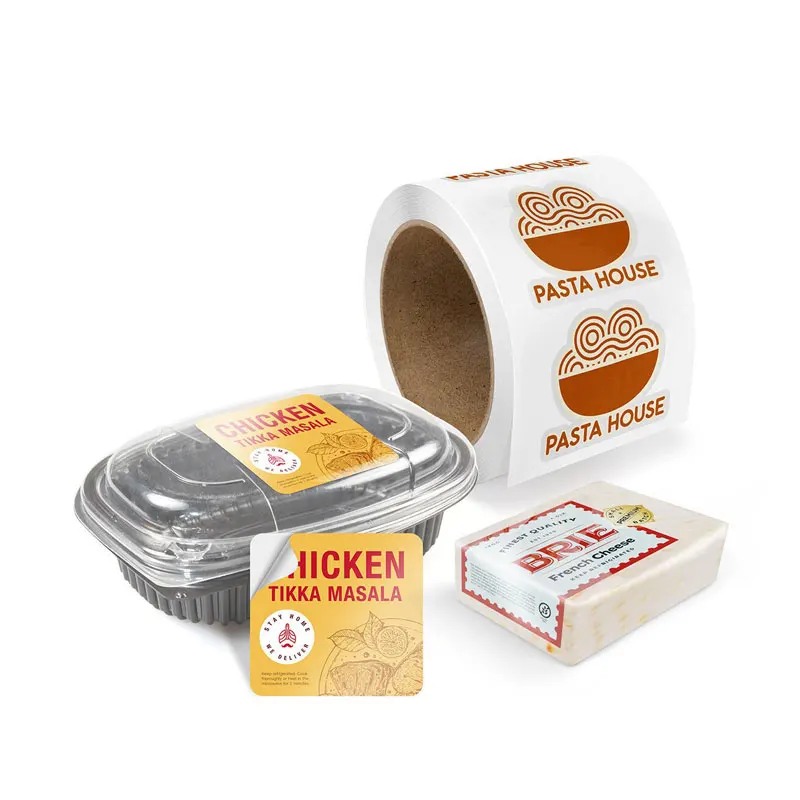 Private Waterproof Temper Proof White Pe Label Printing Food Stickers For Albacore Tuna Seafood And Meat Can