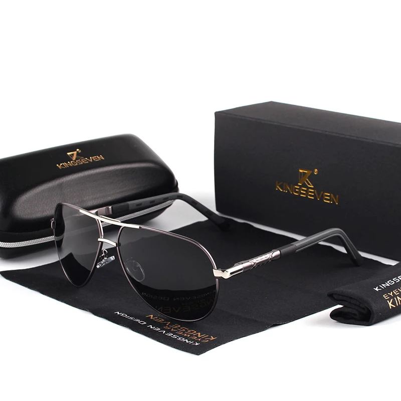 KINGSEVEN Hot Selling Pilot Fashion Vintage Sunglasses Men Colorful Aluminum Sun Glasses For Men Polarized Eyewear Women 725