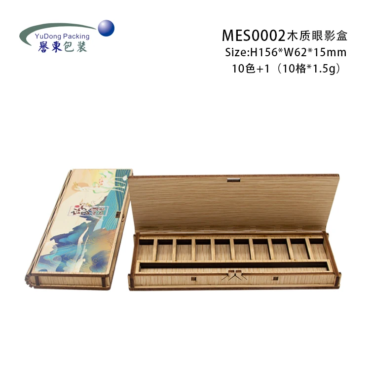 Eco-friendly wholesale luxury custom cosmetic wooden bamboo empty eyeshadow palette eye shadow packaging container