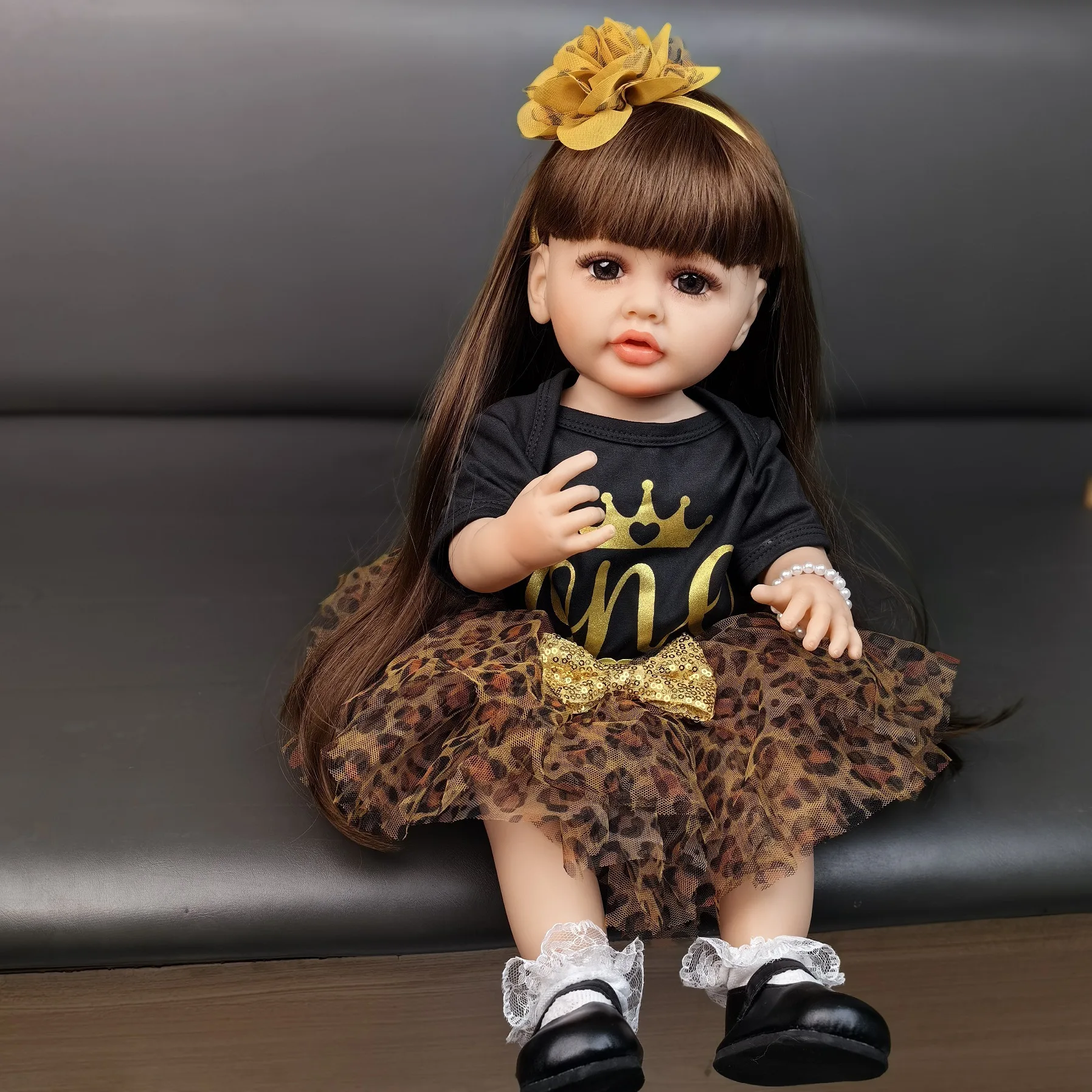 Оптовая продажа живые силиконовые длинные волосы 55 см bebe boneca реборн для девочек игрушка игр