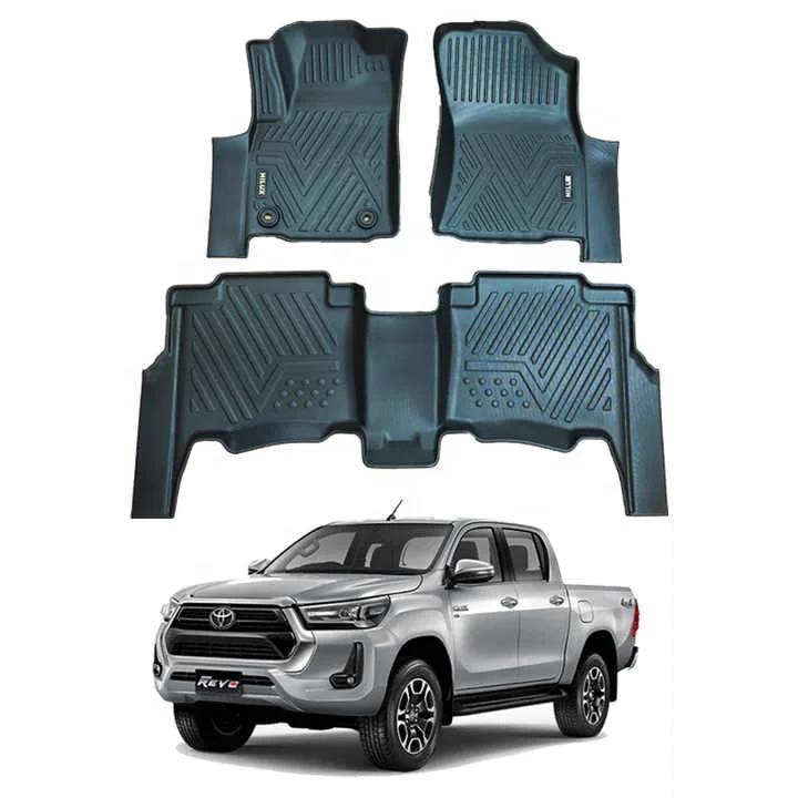Car Accessories Rubber Universal Deep Dish Matting Waterproof 5D Floor Mat Custom Car Mat for Hilux Revo Vigo Fortuner Ranger