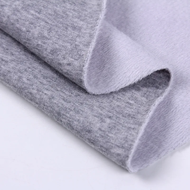 
Combed plush warm color grey elastic non-down plush composite fabric 