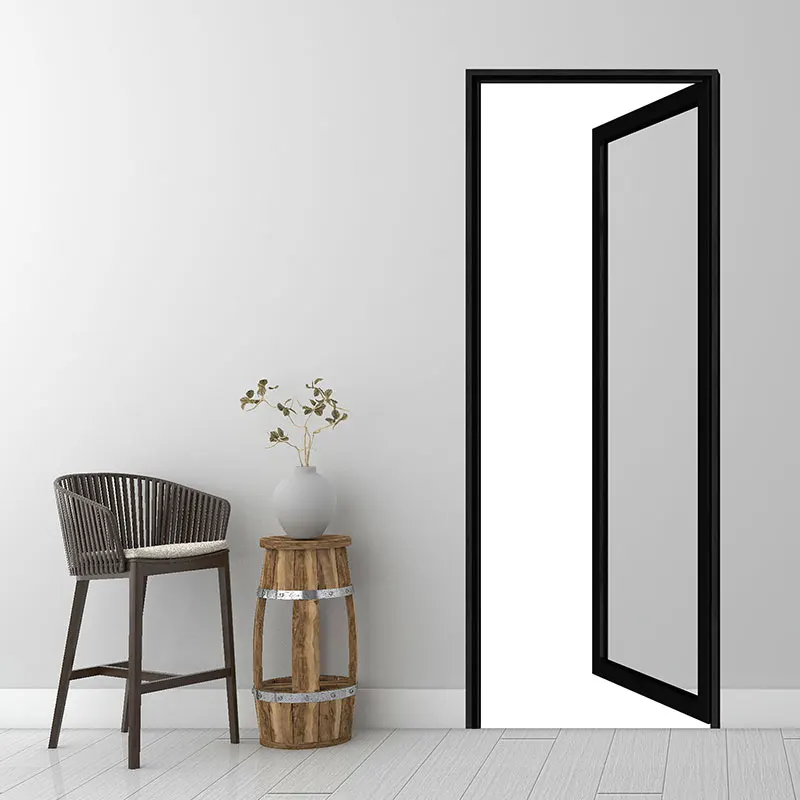 Interior bathroom aluminium casement doors clear Flush Glazed Door Kitchen glass swing door