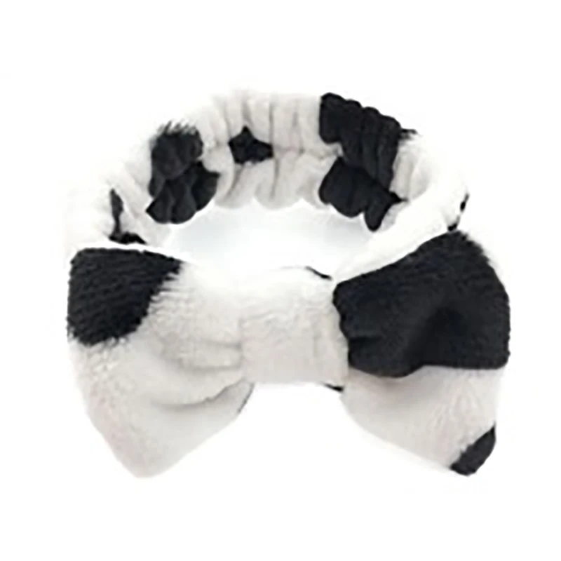 Factory Hair Accessories Soft Bow Ribbon Cute Makeup Headband for Girls with Logo Cosmetic Facial Spa Hair Headbands for Makeup