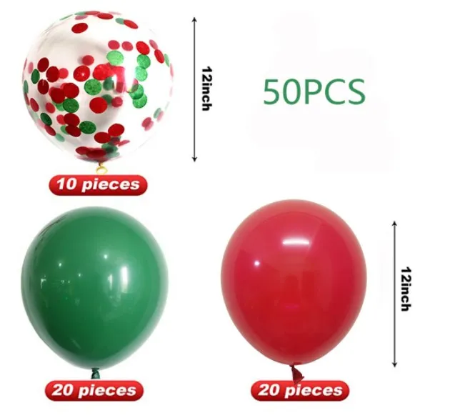 Christmas balloon chain suits party decoration the latex blackish green red balloons